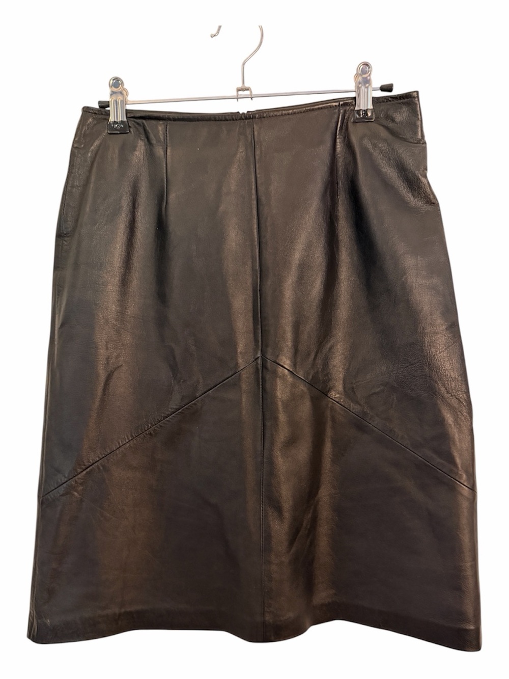 VAKKO SPORT 4 Vintage 100% Genuine Leather Black Pencil Skirt